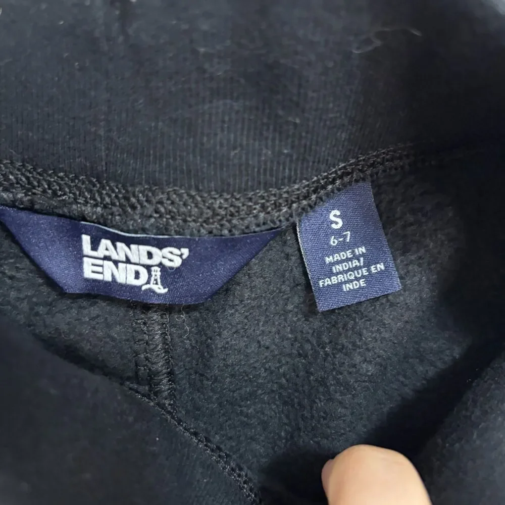 Lands'‎ End Kids Iron Knee Pattern Fleece Jogger Sweatpants Sz S Black Galaxy